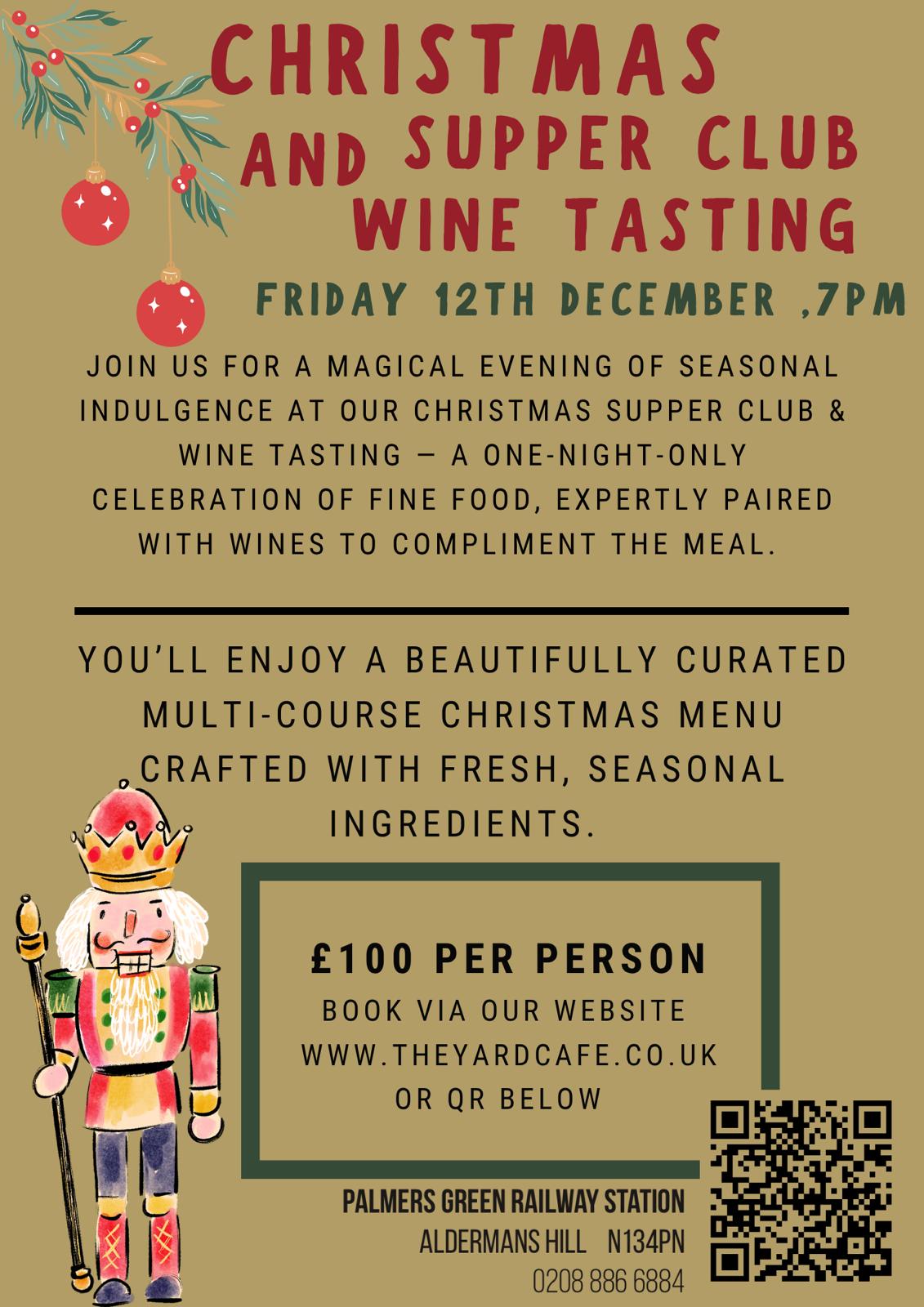 Christmas Supper Club Booking - December 12th 2025 at The Yard Café